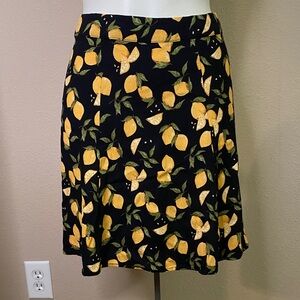 Philosophy Lemon Print 🍋 black swing aline summer skirt  ❤️